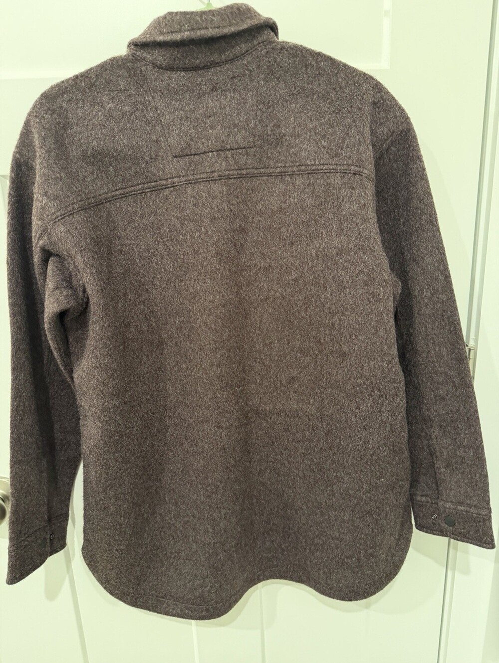 Carhartt Womens Medium Loose Fit Fleece Shacket Jacket Brown Snap Overshirt M - Picture 3 of 7